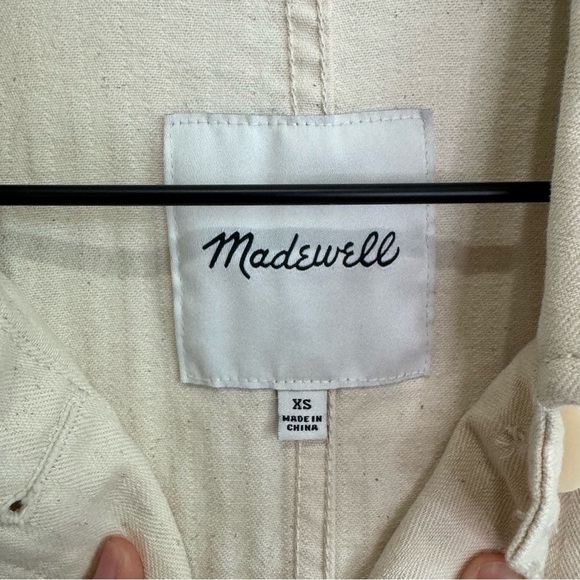 Madewell Womens XS Becker Oversized Chore Coat Longlined In Cream Boho Gorpcore - Picture 4 of 10